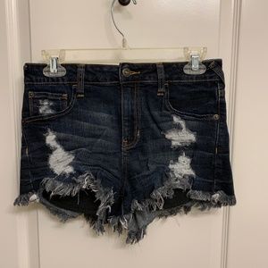 Just USA Dark Wash Distressed Denim Shorts